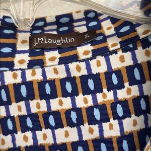 J. McLaughlin Navy & White Printed Shift Dress